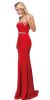 Sweetheart Neck Rhinestones Waist Long Jersey Prom Dress in Red